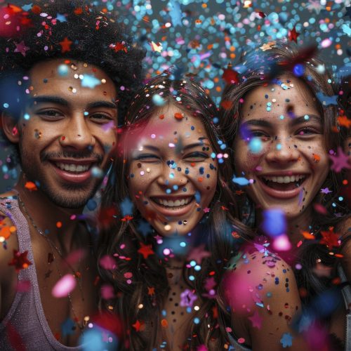 some happy people are celebrating the 4th of July flag USA, American symbols, dynamic pose, action shot, High quality , sharp details, 8k --chaos 20 --ar 3:2 --style raw --stylize 750 Job ID: 9af2827c-c8e7-4810-ae98-068170839f08