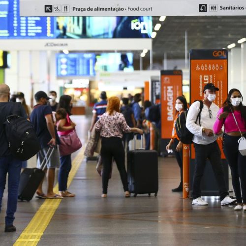 Movimentação de passageiros no Aeroporto Internacional de Brasília.