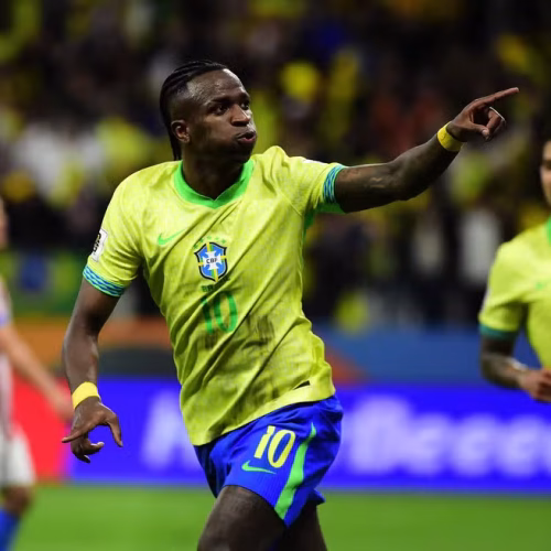 Vini Jr - Brasil x Paraguai - Eliminatórias Sul-Americanas para a Copa do Mundo 2026 — Foto: Marcos Ribolli